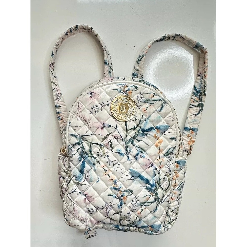 Nanette Lepore Backpack Multicolor Quilted Floral Boho Gold Logo / Womens Mini‎ - Picture 3 of 8